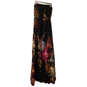 Xhilaration - Strapless Dress - Black with Floral - Size XS